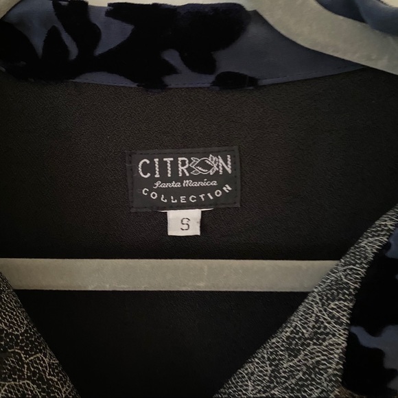 CITRON Blouse Button tunic Lace velvet Black S - Picture 4 of 4